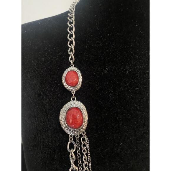 Necklace Silver Tone Heavy - Picture 2 of 7